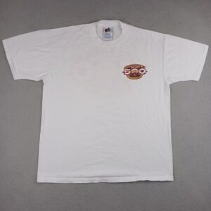 Midwest Embroidery Indy 500 T-Shirt Mens Medium White Vintage 1998 Racing Crew